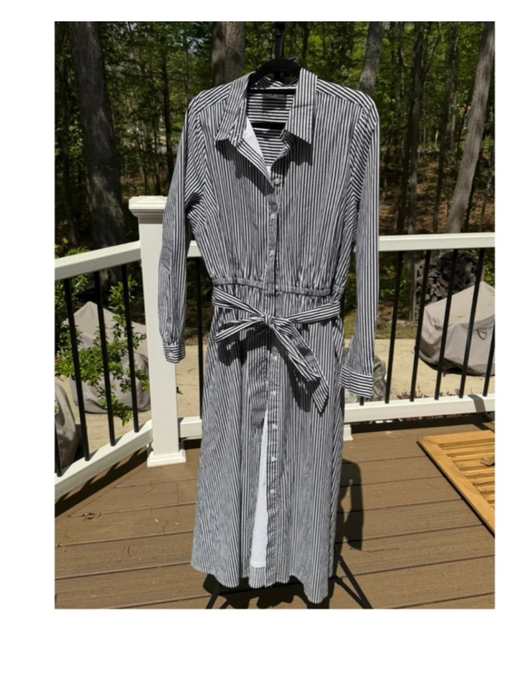 Lane Bryant Long Sleeve Striped Shirtdress Plus Size 16 Black/White (EUC) - Picture 3 of 7